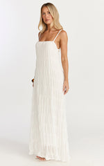 Cleo Maxi Dress - Textured Detail Dress in Cream