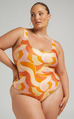 Malik One Piece - Low Back One Piece in Summer Swirl