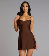 Laced Up A-Line Mini Dress