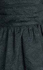 Alvia Midi Dress - Diamante Strap Ruched Straight Neck Dress in Black