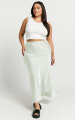Amari Maxi Skirt - High Waisted Bias Cut Skirt in Mint