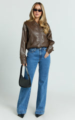 Ebony Jeans - Mid Rise Wide Leg Recycled Denim Jeans in Dark Blue Wash