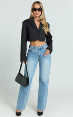 Florence Jacket - Boxy Cropped Blazer in Black