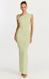 Genie Maxi Dress - Off The Shoulder Dress in Sage