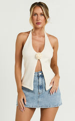 Harriet Skort - Mid Waisted Recycled Denim Skort in Light Blue Wash