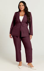 Hermie Blazer - Single Breasted Blazer in Wine