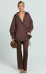 Lila Pants - Bootleg Lace Pants in Chocolate