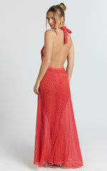 Lioness - District Maxi Dress in Tomato Polka