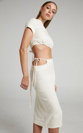 Lioness - Fazio Midi Skirt in Off White