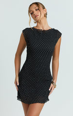 Lioness - Mariner Mini Dress in Noir Polka