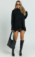 Luella Jumper - Oversized Turtle Neck Jumper in Black