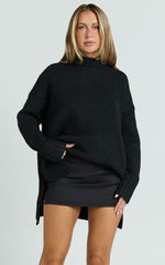 Luella Jumper - Oversized Turtle Neck Jumper in Black