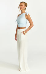 Makenna Pants - Wide Leg Crinkle Pants in White