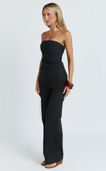 Paula Top - Strapless Asymmetrical Gathered Top in Black