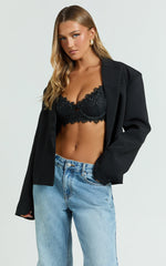 Remy Blazer - Oversized Boxy Short Blazer in Black