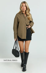 Terah Shirt - Button Up Shirt in Khaki