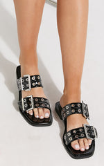 Therapy - Ego Sandals with Hardware Detail in Black Patent