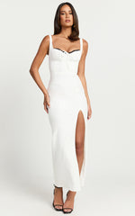 Xander Maxi Dress - Corset Panel Front Dress in Off White