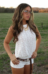Misbehave Playsuit Off White