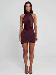 Noreza Mini Dress Burgundy