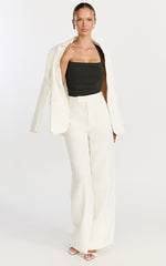 Seraphina Top - Square Neck Gathered Waist Top in Black