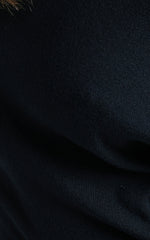 Kamille Top - Asymmetric Side Shoulder Knit Top in Black