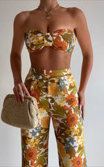 Amalie The Label - Emerson Linen Blend Knotted Bandeau Top in Emerson Floral