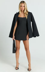 Aretha Mini Dress - Panel Dress in Black