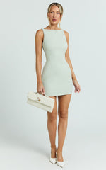 Bindi Boat Neck Bodycon Mini Dress in Sage
