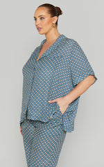 Brunita Shirt - Relaxed Short Sleeve Shirt in Tile Geo