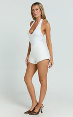 Cassandra Shorts - High Waisted Fitted Micro Shorts in White