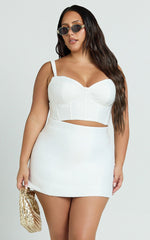 Janice Top - Bustier Crop Top in White
