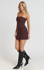 Delaney Two Piece Top and Skirt Set - Halter Corset Top And Mini Skirt in Pistachio