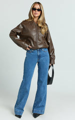 Ebony Jeans - Mid Rise Wide Leg Recycled Denim Jeans in Dark Blue Wash