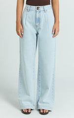 Fergie Jeans - Denim High Waisted Straight Leg Denim Jeans in Light Blue