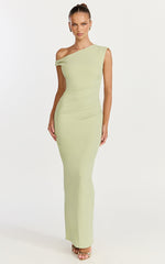 Genie Maxi Dress - Off The Shoulder Dress in Sage