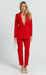 Hermie Blazer - Single Breasted Blazer in Red