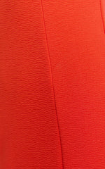 Joel Midi Dress - Halter Sweetheart Neckline Bodycon Dress in Orange