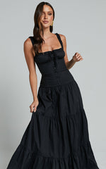 Lioness - Heart Shaped Maxi Dress in ONYX