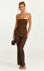 Lila Pants - Bootleg Lace Pants in Chocolate