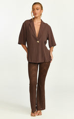 Lila Pants - Bootleg Lace Pants in Chocolate