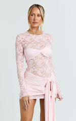 Lioness - Midnight Mini Dress in Baby Pink