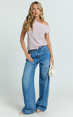 Marilou Top - Knit Off Shoulder Top in Pink