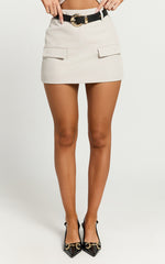Melinda Mini Skort - Recycled Tailored Skort in Stone