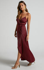 Mine Would Be You Maxi Dress - Wrap Dress in Wine