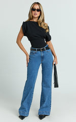Nalfie Top - Asymmetrical Top in Black