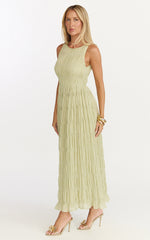 Paloma Midi Dress - Ruched Shift Dress in Sage