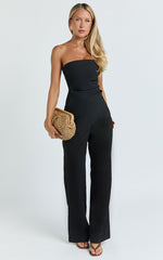 Paula Top - Strapless Asymmetrical Gathered Top in Black