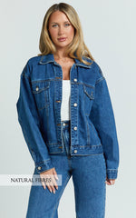 Ruby Jacket - Oversized Denim Jacket in Mid Vintage Wash