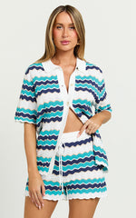 Runaway The Label - Hubert Top in Blue Multi